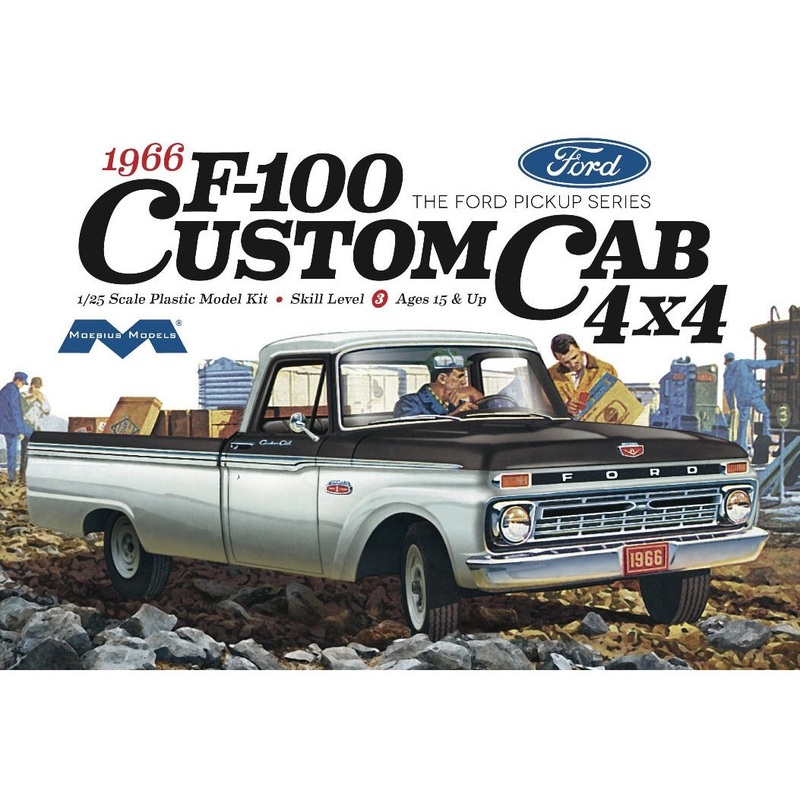 1966 F-100 Custom Cab 4×4 1/25th Model Truck Kit #1236 By Moebius