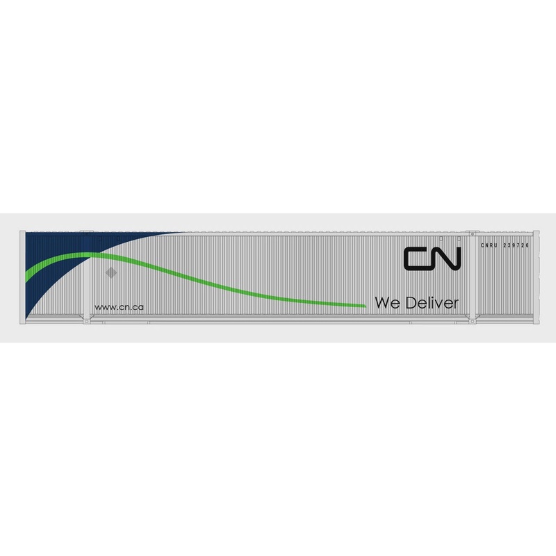 53′ Ribbed Intermodal Containers (2) CANADIAN NATIONAL (N Scale)