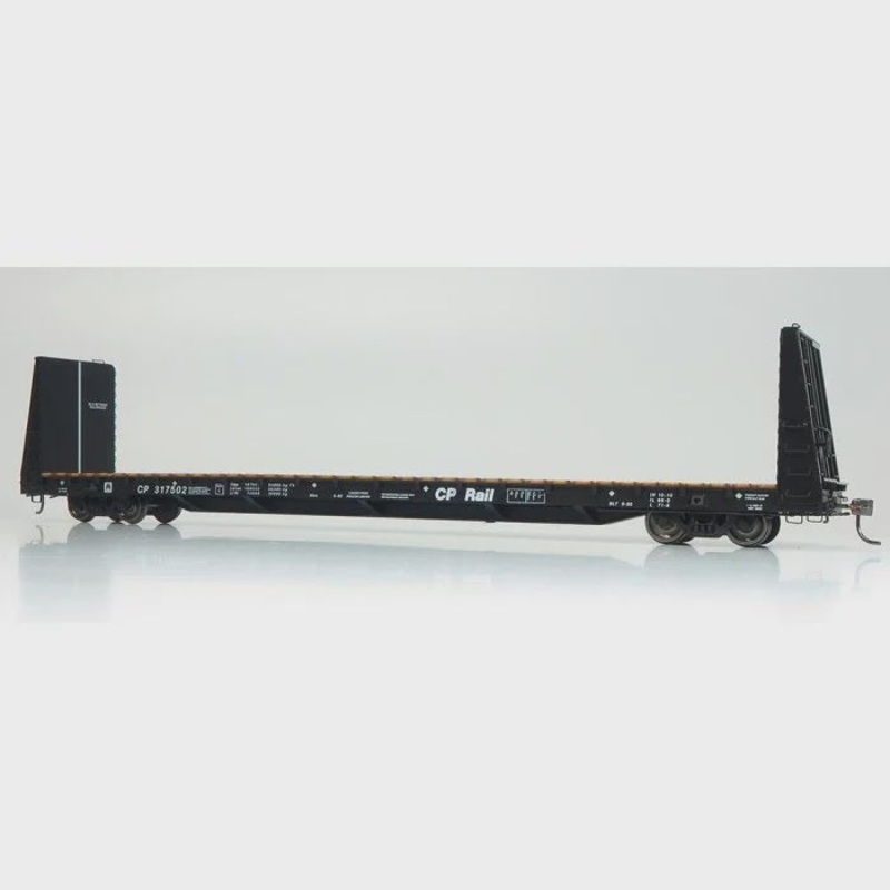 Rapido 147002 HO Marine Industries Bulkhead Flatcar: CP Rail – Black