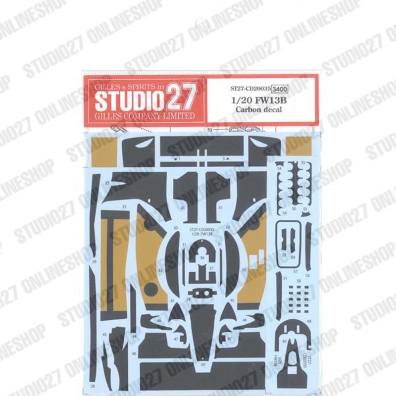 [ Back-order ] STUDIO27 CD20035 1:20 FW13B Carbon decal for TAMIYA20025 [Carbon Decal]