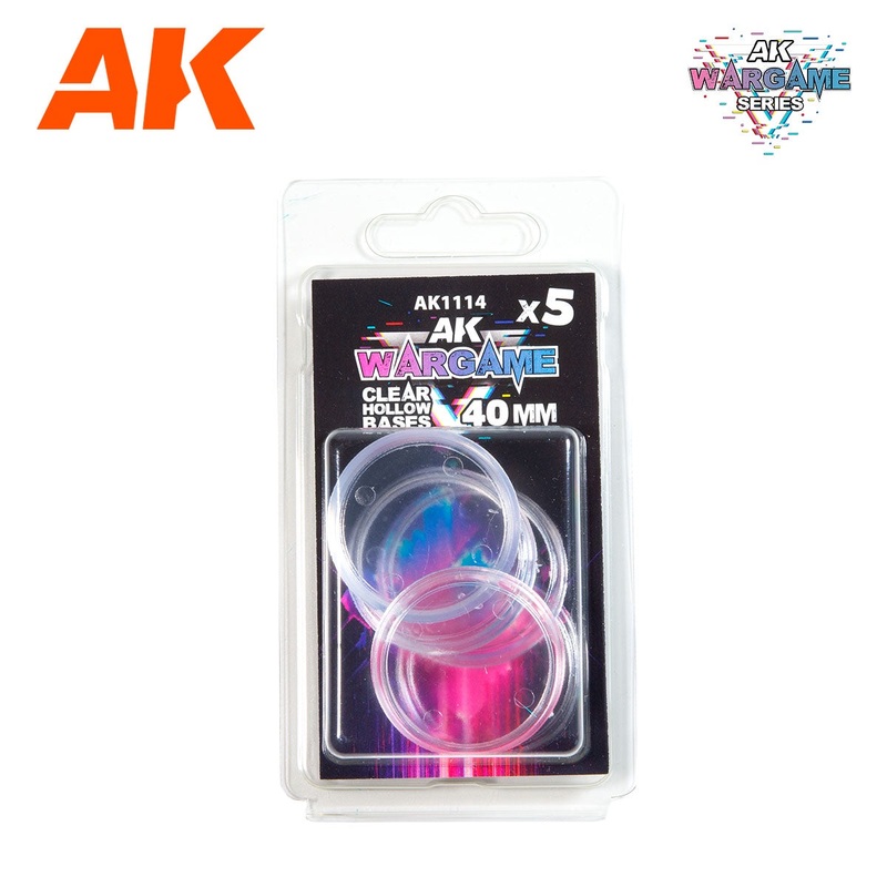 AK Interactive Plastic Wargame Bases Clear Hollow Base – 40mm (5 Units) – AK-1114