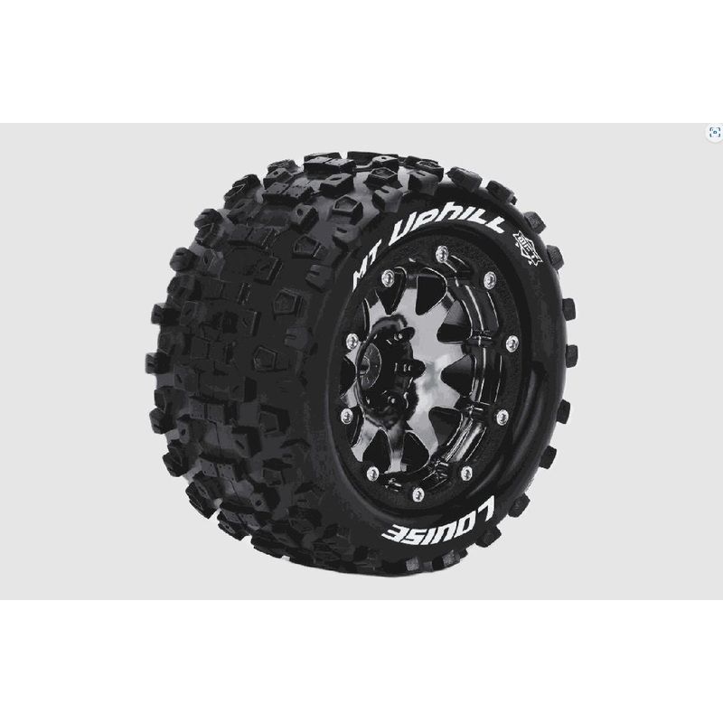 Louise R/C MT-Uphill on Black/Chrome Wheels (2) for Traxxas Max – LOULT3330SBC