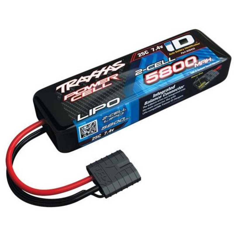TRA2843X Traxxas 5800mAh 2S7.4V 25C LiPo ID Connector Soft Case 2 cell
