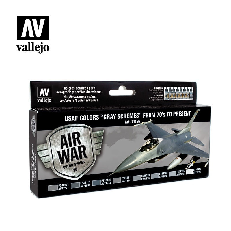 Air War USAF Colours Gray Schemes From 70s To Present 8 Colour Paint Set