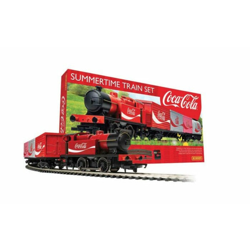 Summer Coca-Cola(R) Train Set – Standard DC 0-4-0T, 2 Cars, 3 Containers, Track Circle, Power Pack
